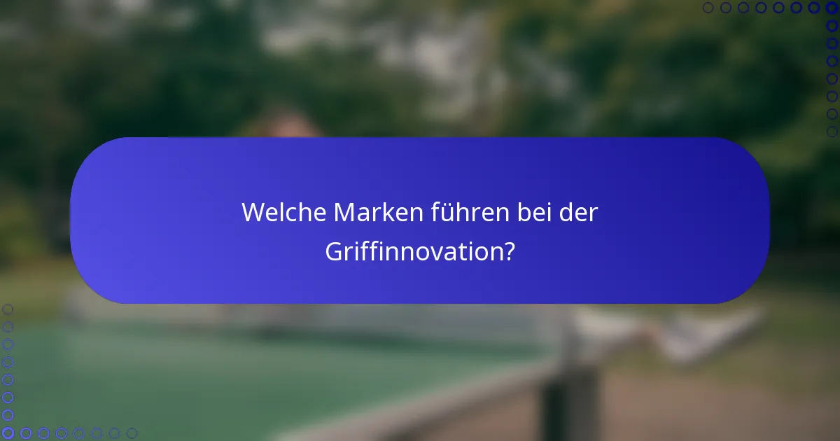Welche Marken führen bei der Griffinnovation?